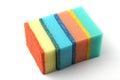 Bright Ã¯Â¿Â½olored kitchen sponges, close-up, white background